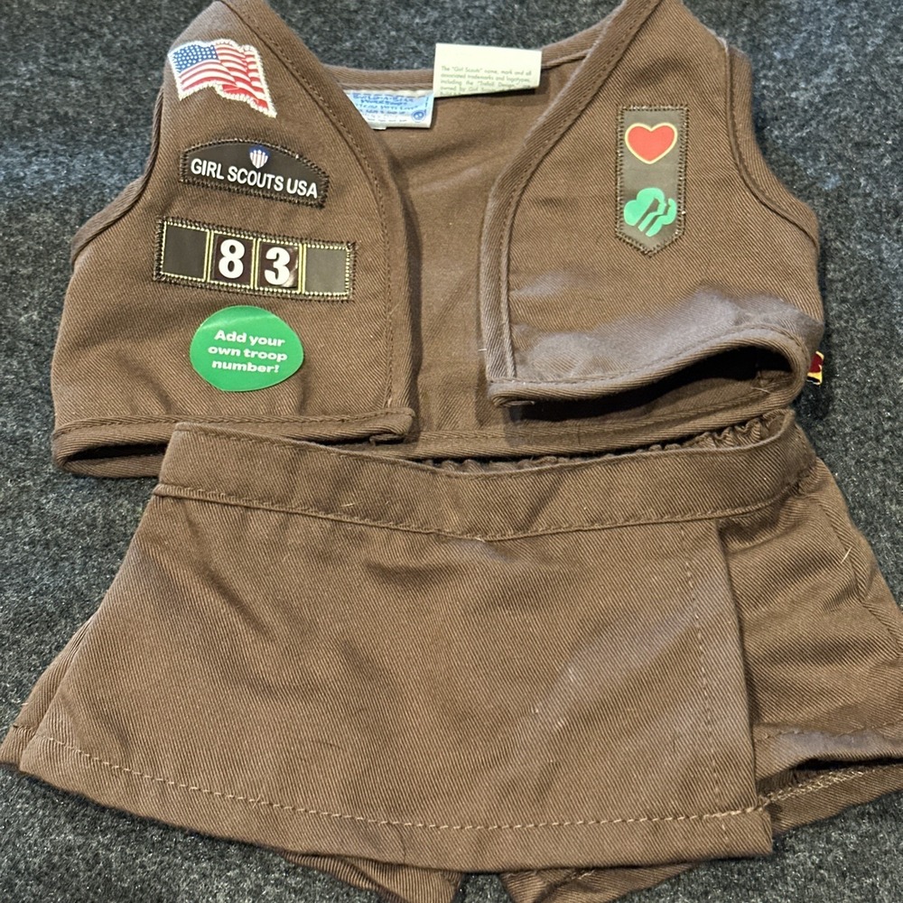 Build a Bear Girl Scout Brownie Vest And Skort